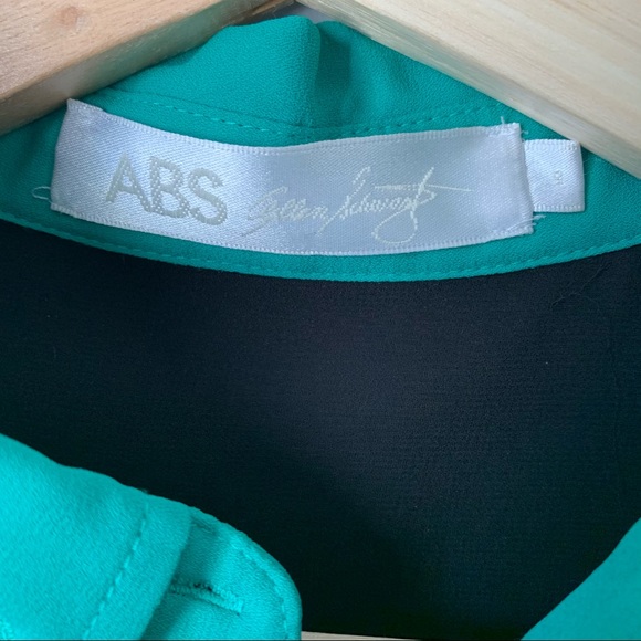 ABS Allen Schwartz Button Down LongSleeve Top Collar Womens Size 8 - Picture 2 of 6